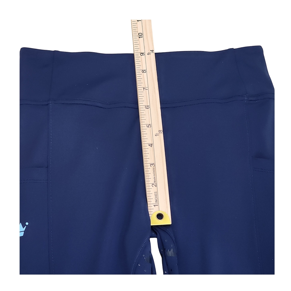 Crown Equestrian Riding Tights Breeches Navy Blue Polka Dot Grip, Size Small - Picture 10 of 12
